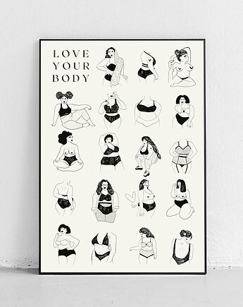 Plakat Czarno-białe piękno kobiecego ciała, Harvest Maison