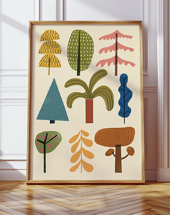 Plakat  Drzewa - wersja kolorowa, MUKI design