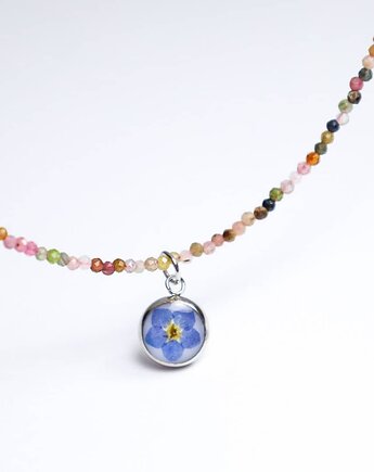 Różowy Turmalin z Niezapominajką, Lovely Jewellery