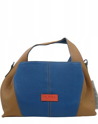 Torebka damska skórzana do ręki ze skrawków skór elegancka kolorowa OLIVKA, Olivka Warsaw