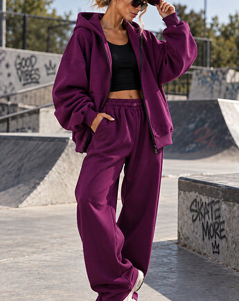 Bluza Hoodie Zip -Plum, SOREXWEAR