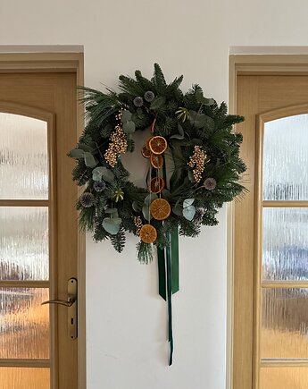 Duży świąteczny wianek naturalny xxl, Łąka