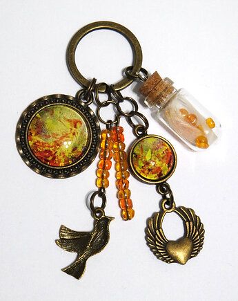 Breloczek - Jesień, serce, ptak, fiolka, yenoo