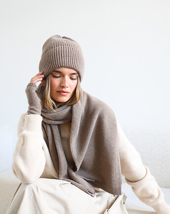 Czapka Merino & cashmere taupe, Lucky HandMade