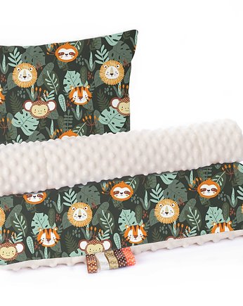 Komplet Kocyk Minky 75x100cm z poduszką  n008, Baby Love Decor