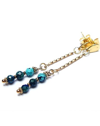 Kolczyki Klejnotki /szmaragdy, turkus, chryzokola/ 2.11.25/ , KiKa pracownia