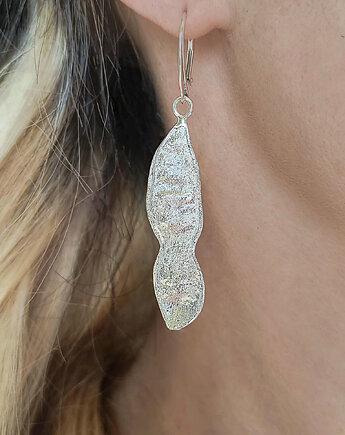 Kolczyki srebrne Strączki Groszek jasne srebro, ZIĘBA