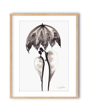 Grafika 21X30 malowana ręcznie na papierze, MiniMalArt