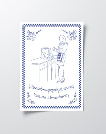 Plakat makatka kuchenna dla współczesnej gospodnyni, pionowa, DODUMU