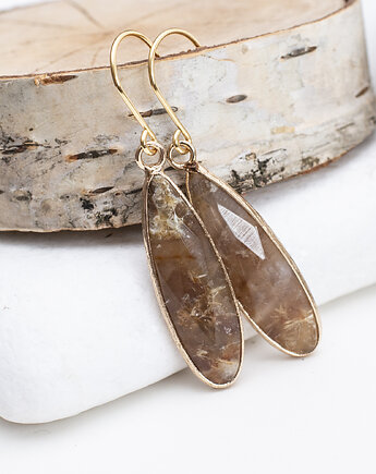 Kolczyki z Agatem w złocie - Aura, mdesign