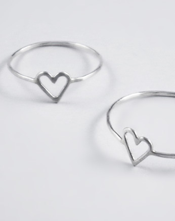 Srebro: Dwa pierścionki #LOVE serduszko, ZAMIŁOWANIA - Elegancki prezent