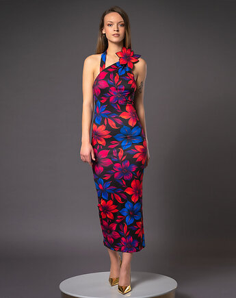 Dopasowana sukienka z kwiatem  - Iris, milita nikonorov