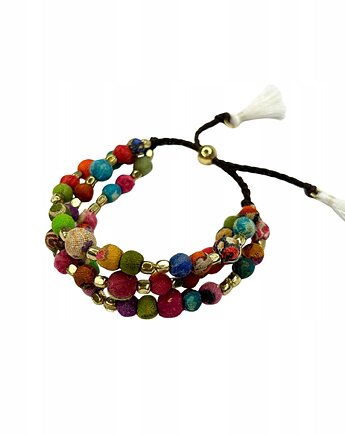 Bransoletka damska kulki z bawełny z recyklingu zero waste OLIVKA, Olivka Warsaw