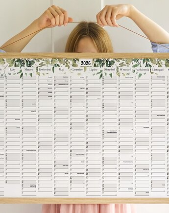 Planer ścienny 2026 - Kalendarz Polskie Święta, Niedz. Handlowe, Follygraph