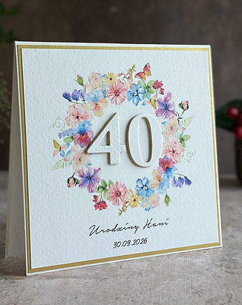Personalizowana kartka na 40 urodziny, BH 35, Anna Art and Crafts