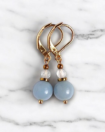 WYSYŁKA 24h - Kolczyki angelit i topaz : delikatne, kaktusia