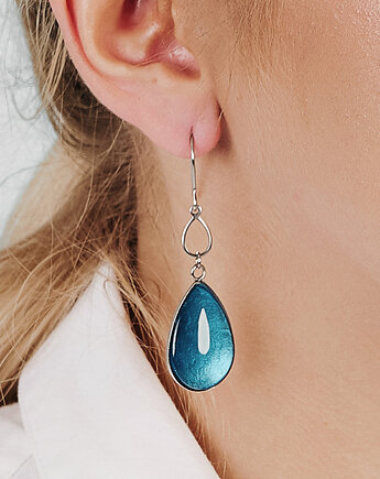 Kolczyki krople w perłowym odcieniu turkusu Ayliz, Artseko