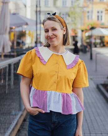 Koszula patchworkowa żółta, mariaszyje