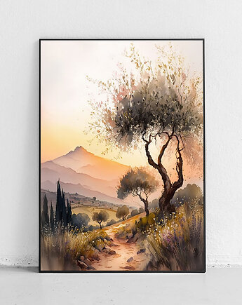 Plakat Samotne drzewo o zmierzchu, Harvest Maison