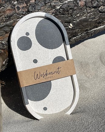 Owalna podstawka w kropki z piaskiem, Woskowit Sopot