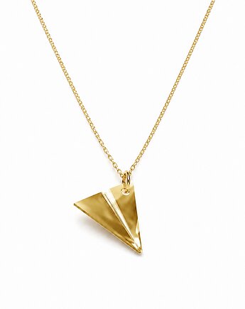 PAPER PLANE - naszyjnik srebro złocone 24K, ISSI Jewelry