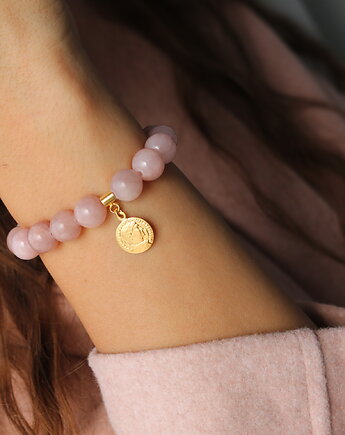 Bransoletka jadeit moneta- srebro 925 pozłacane, Coccola JEWELLERY