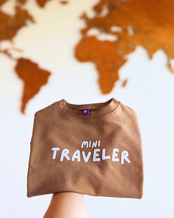 Bluza dziecięca MINI TRAVELER - kawowa, Wear Your Journey