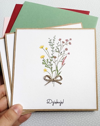 3 kartki - DZIĘKUJĘ - komplet 3szt - podziękowanie, kaktusia