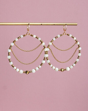 Duże kolczyki koła z masą perłową, AT NOON