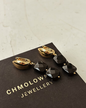 Kolczyki Agat Czarny, Chmolowska Jewellery
