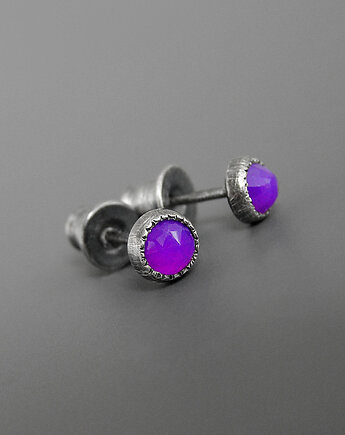 Kolczyki z fioletowym agatem, srebro, Pastelove Jewelry
