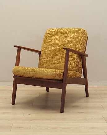 Fotel tekowy, duński design, lata 70, produkcja: Dania, Przetwory design
