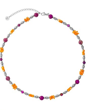 Naszyjnik Pink & Orange - Srebrne, Kulka Bransoletki