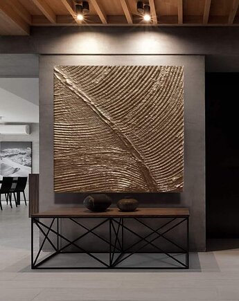 Duże obrazy na ściane  120x120cm  strukturalny stare złoto, art and texture