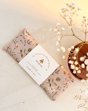 Poduszka relaksacyjna na oczy z ekologicznymi nasionami lnu i kwiatami lawendy., Patchoula