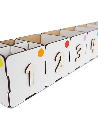 Duży sorter organizer na kredki MONTESSORI liczby, kolory, MORAWKA