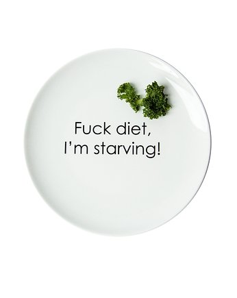 Talerz obiadowy "Fuck diet, I'm starving", eMWu