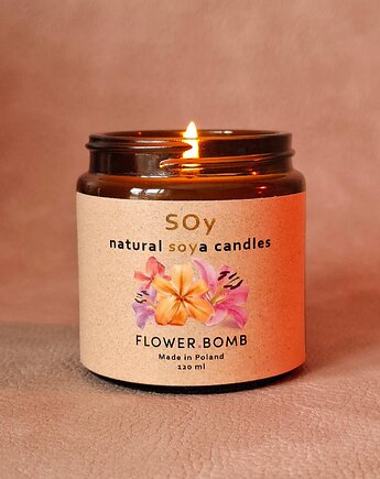 Świeca sojowa Flower.bomb, kwiatowy zapach na prezent, SOy