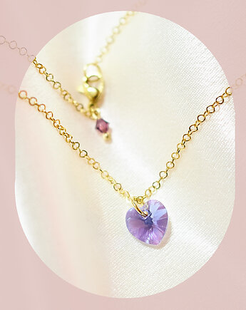 Naszyjnik z fioletowym kryształowym sercem "Sweet love", Fox and Jewelry