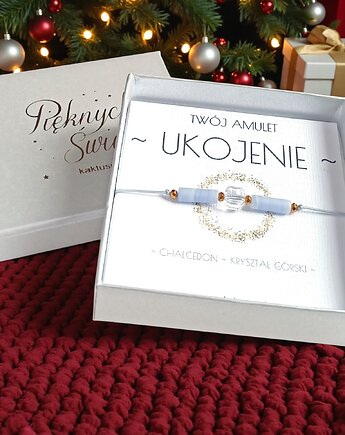 Amulet - UKOJENIE - świąteczne pudełko - CHALCEDON, KRYSZTAŁ GÓRSKI, kaktusia