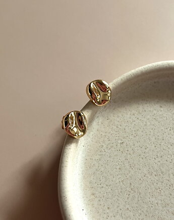 Kolczyki Nero ziarenka kawy sztyfty srebro pozłacane, LEO jwlr