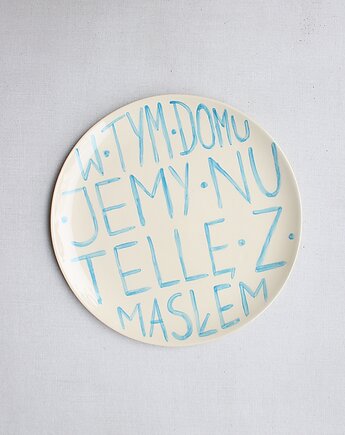 Talerz z napisem nutella z masłem, m2k studio