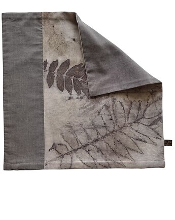 Eko poszewka na poduszkę z wzorem liści ekoprint, HERBE DESIGN