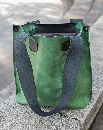 Zielona torba na laptopa,torba na zakupy, torebka skórzana damska na ramię, NavahoClothing
