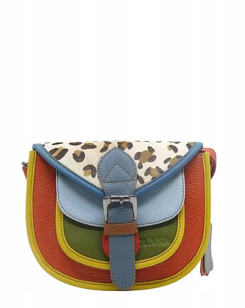 Torebka damska listonoszka skórzana regulowany pasek kolorowa OLIVKA, Olivka Warsaw