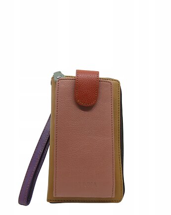 Torebka na telefon portfel 2w1 skórzany dwa paski pojemny zero waste OLIVKA, Olivka Warsaw