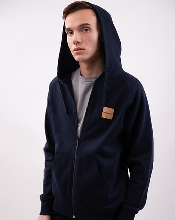 Bluza granatowa rozpinana bawełna organiczna GOTS, tree rebel