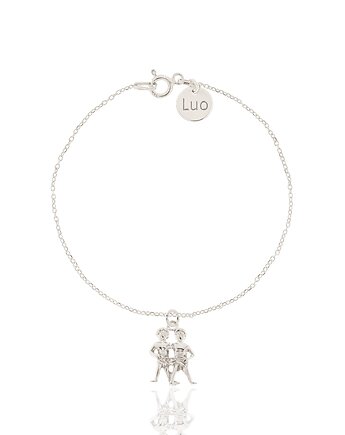 Bransoletka srebrna ze znakiem zodiaku Bliźnięta, LUO