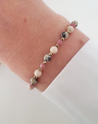 Bransoletka z rodonitem, LEI handmade 