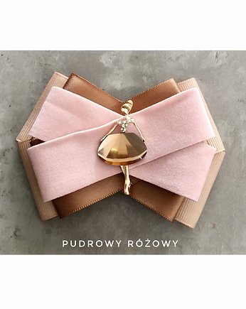 Zamszowa Brosza z Damą w stylu francuskim NEW, Pudrowy Różowy